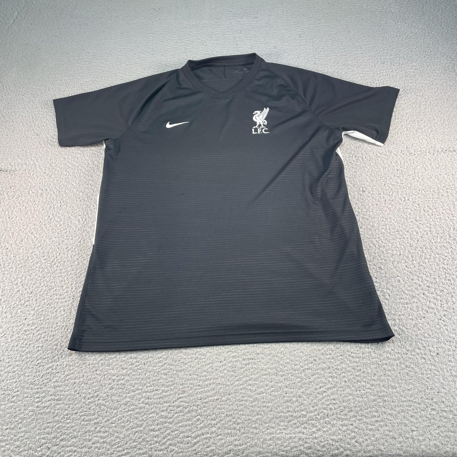 Liverpool FC Training Jersey Mens XL Black Soccer Nike Dri Fit Shirt LFC Crest