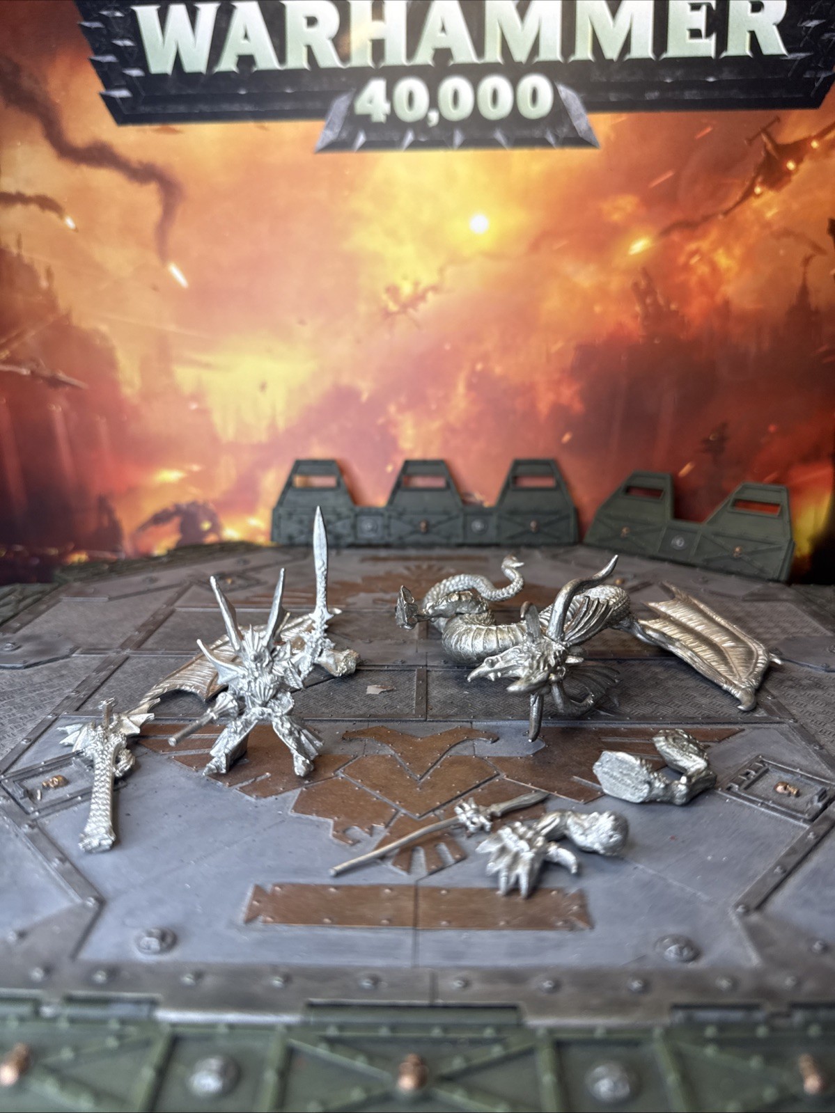 Warhammer Fantasy Beastlord Rakarth on Dragon Bracchus Dark Elf Metal RARE