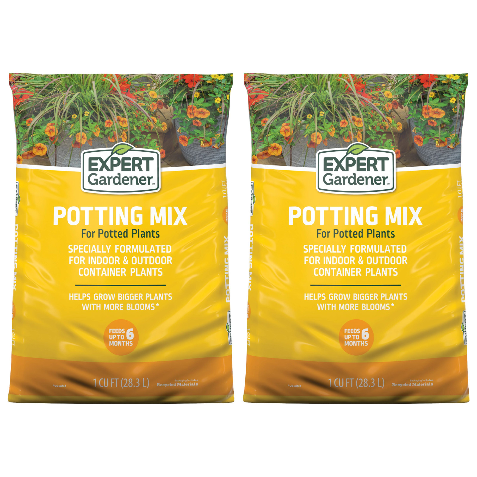 Expert Gardener Potting Mix for Potted Plants 2 x 1 Cu Ft Bags