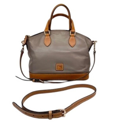 Dooney & Bourke Grey Satchel Bag Tan Leather Trim Crossbody J16985847