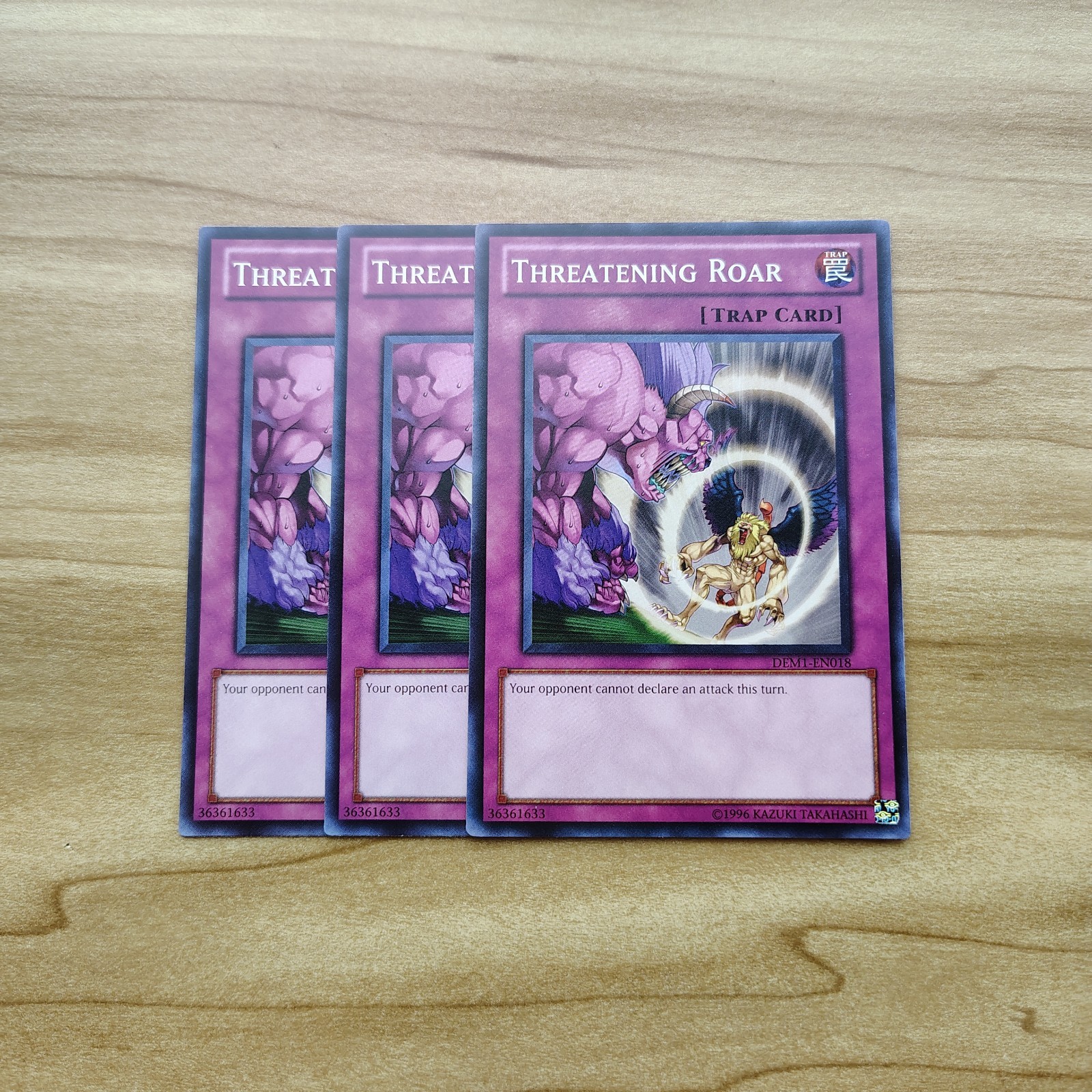 Threatening Roar 3x - Near Mint - Full Playset - DEM1-EN018 - Yugioh