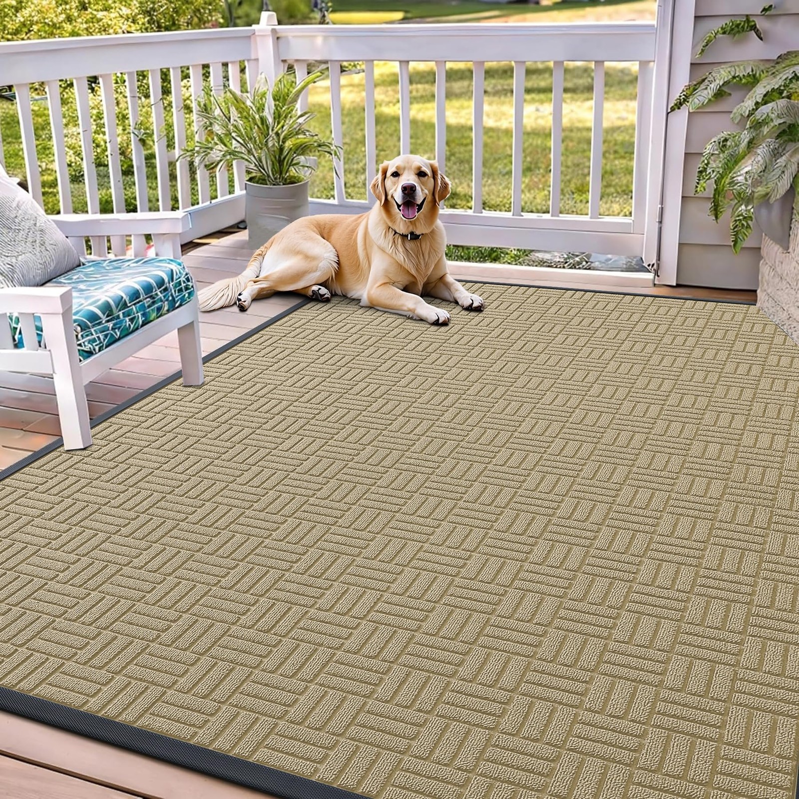 OLANLY Front Door Mat Outside Entrance 71x47, Heavy-Duty Rubber Doormat
