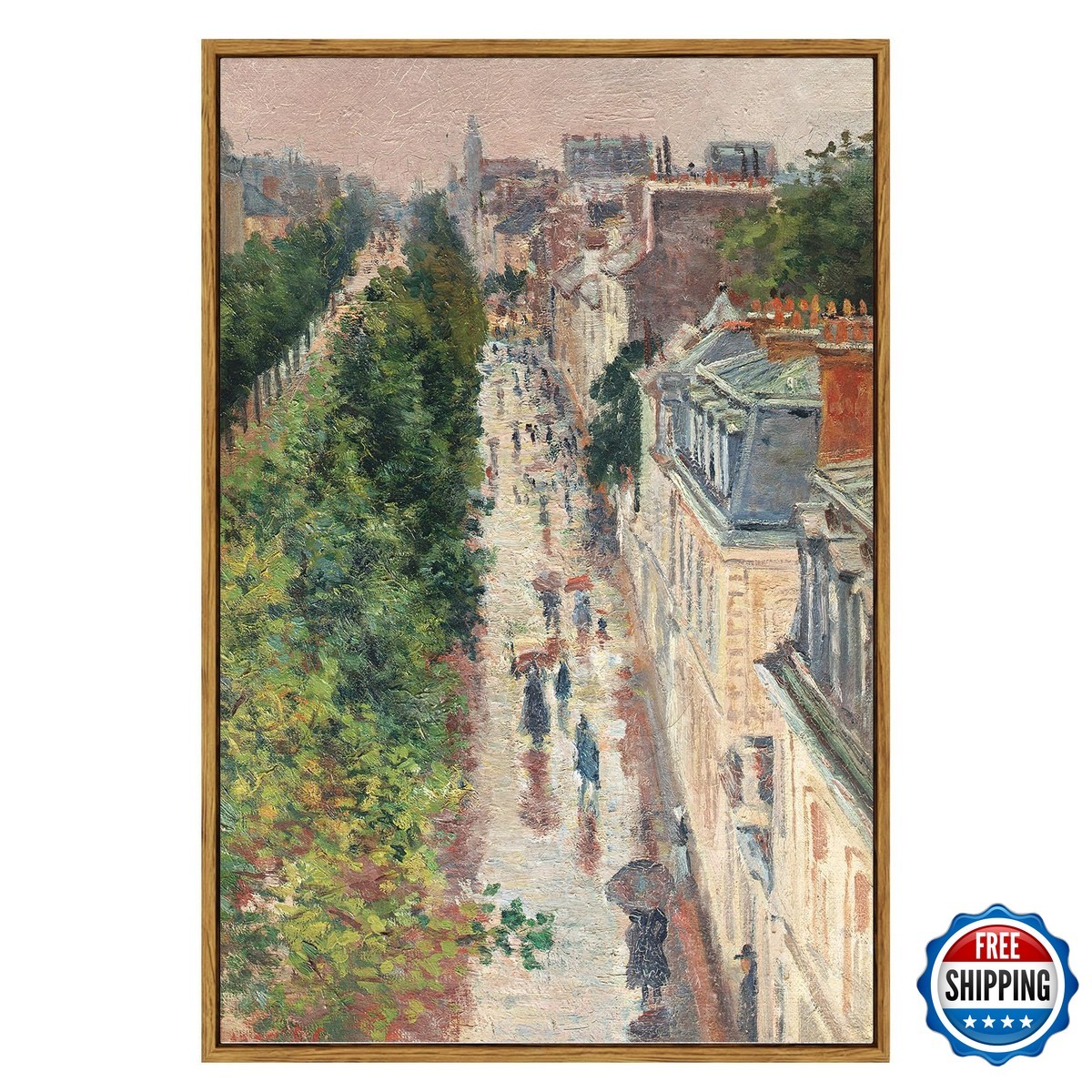 ARPEOTCY Cityscape Framed Canvas Wall Art 24x36 Inch Vintage French Street