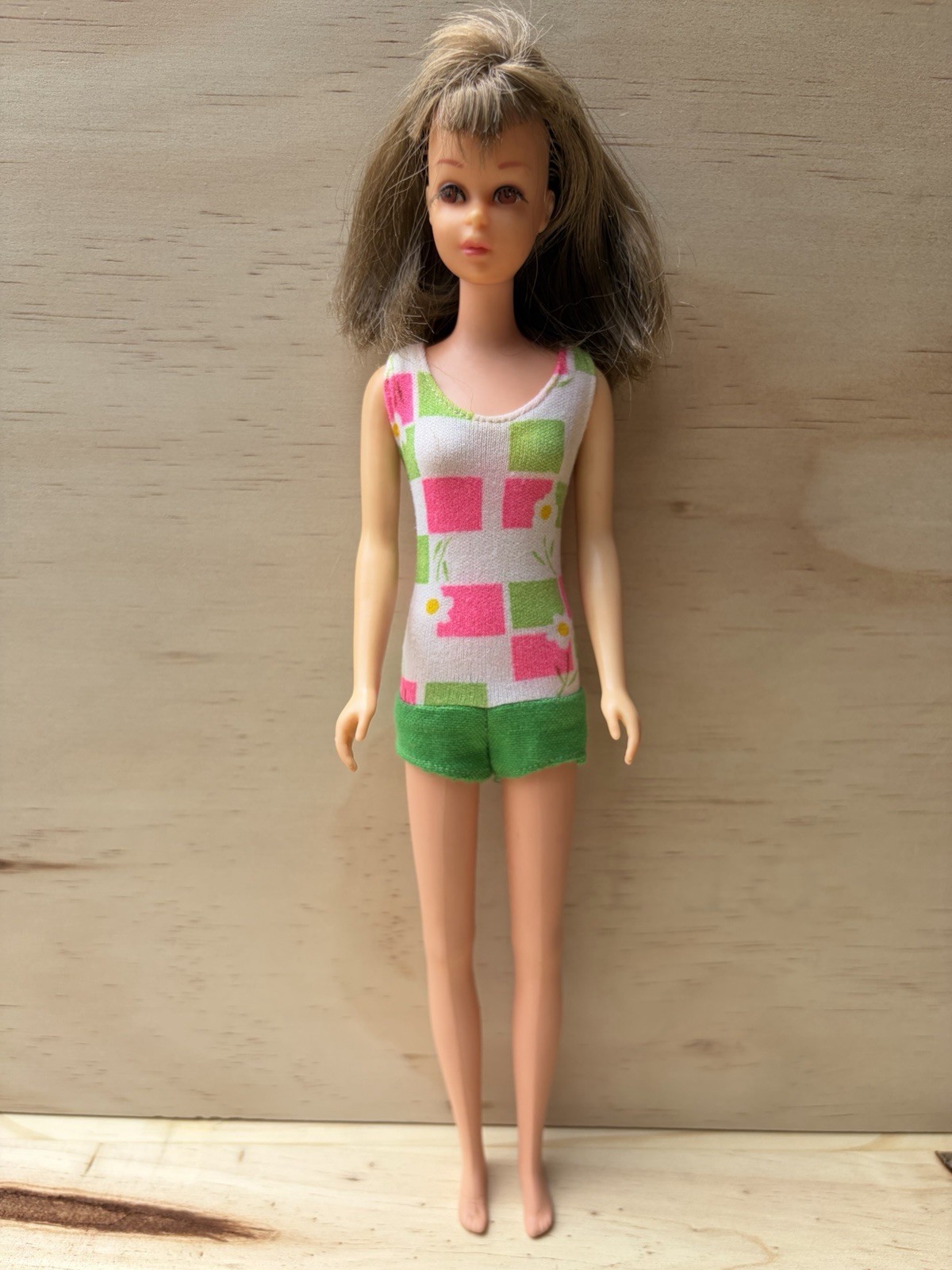 1960’s Francie Barbie Doll Brunette Mattel 1130 Straight Leg Great Condition