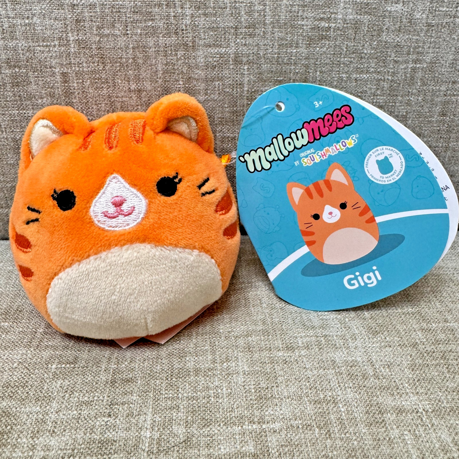 Squishmallows MallowMees GIGI Orange Tabby Cat 3\