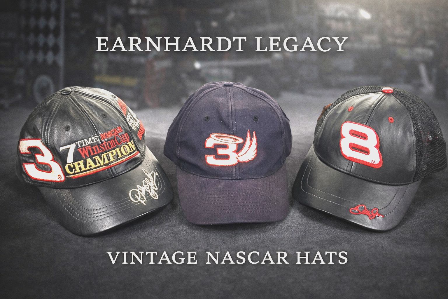 VTG RARE Dale Sr. & Jr. Daytona Hat Lot Tribute 7X Champ NASCAR 3 Cap Bundle