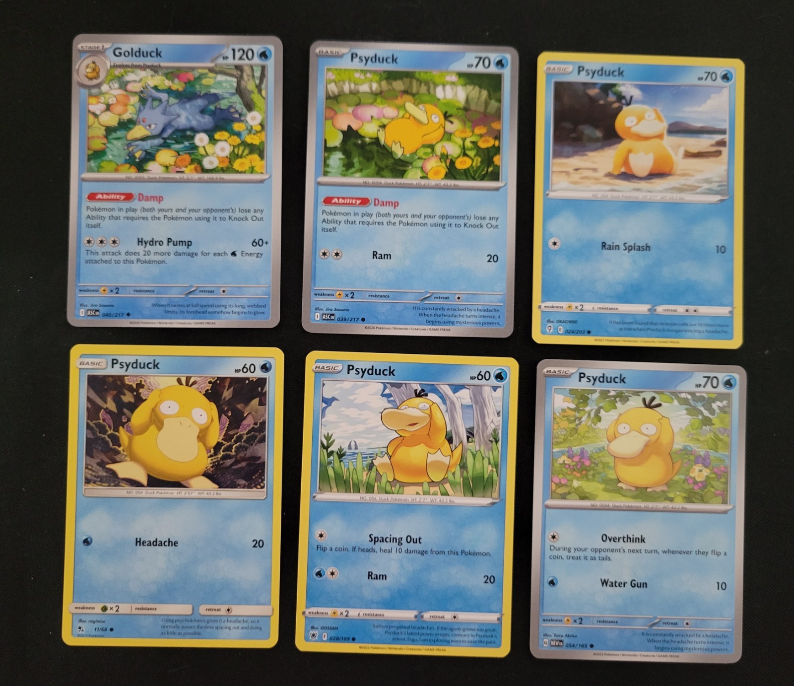 6x Psyduck Lot Collection Lot of Psyduck Pokemon Cards
