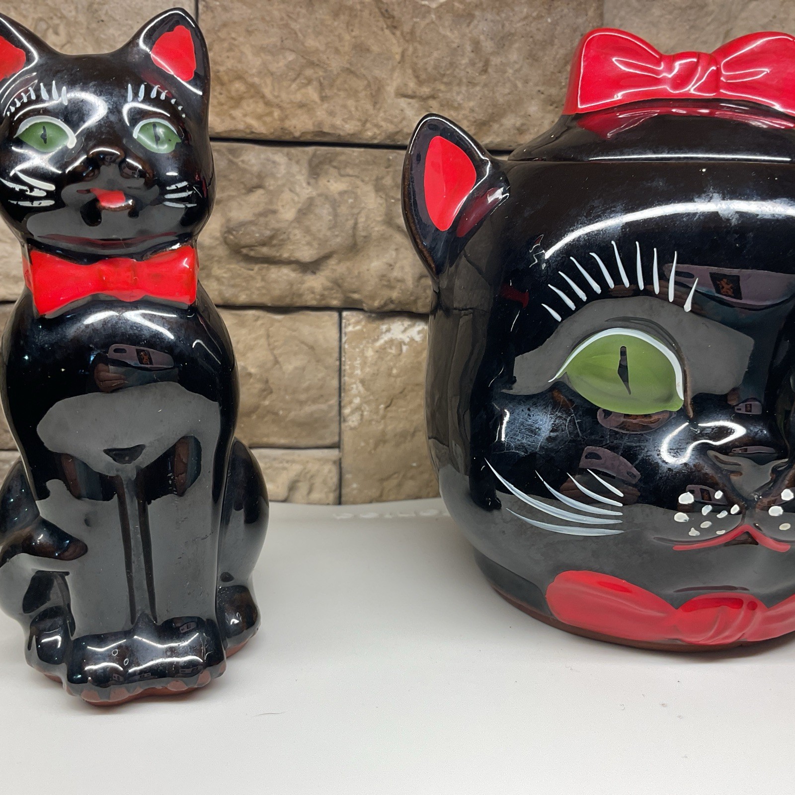 Vintage Shafford Black Cat Cookie Jar 6\
