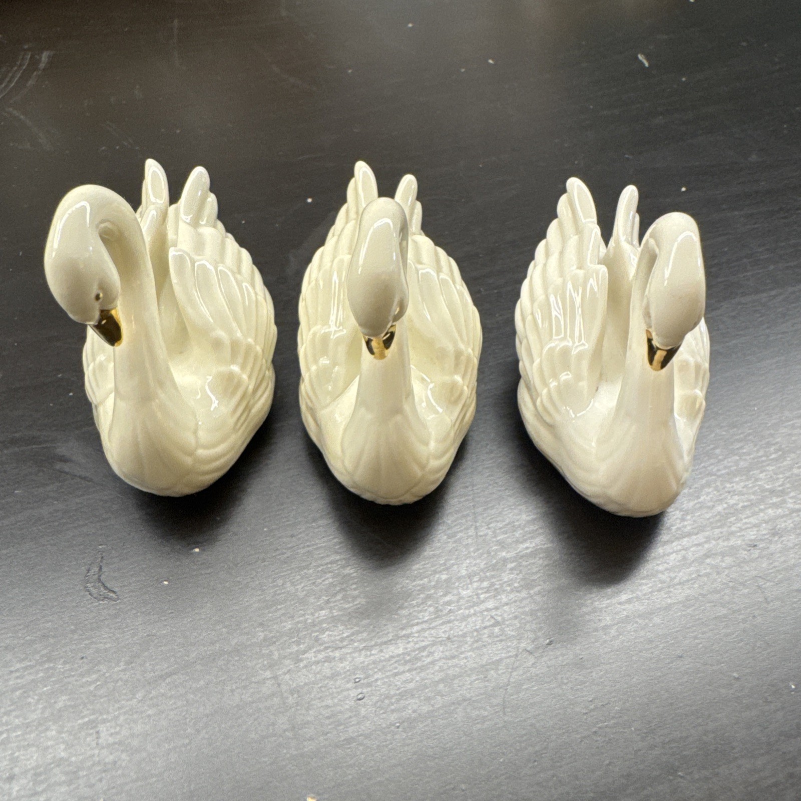 Lenox Swan Card Holders Cake Topper Three Ivory Porcelain 24K Gold Place Wedding Lenox Swan Card Holders Cake Topper Three Ivory Porcelain 24K Gold Place Wedding
