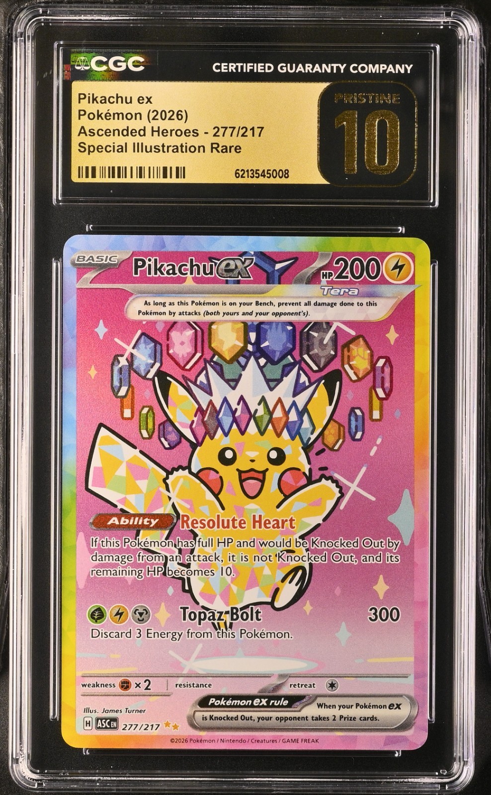 2026 Pokemon Pikachu ex 277/217 SIR Special Illustration CGC 10 PRISTINE 2026 Pokemon Pikachu ex 277/217 SIR Special Illustration CGC 10 PRISTINE