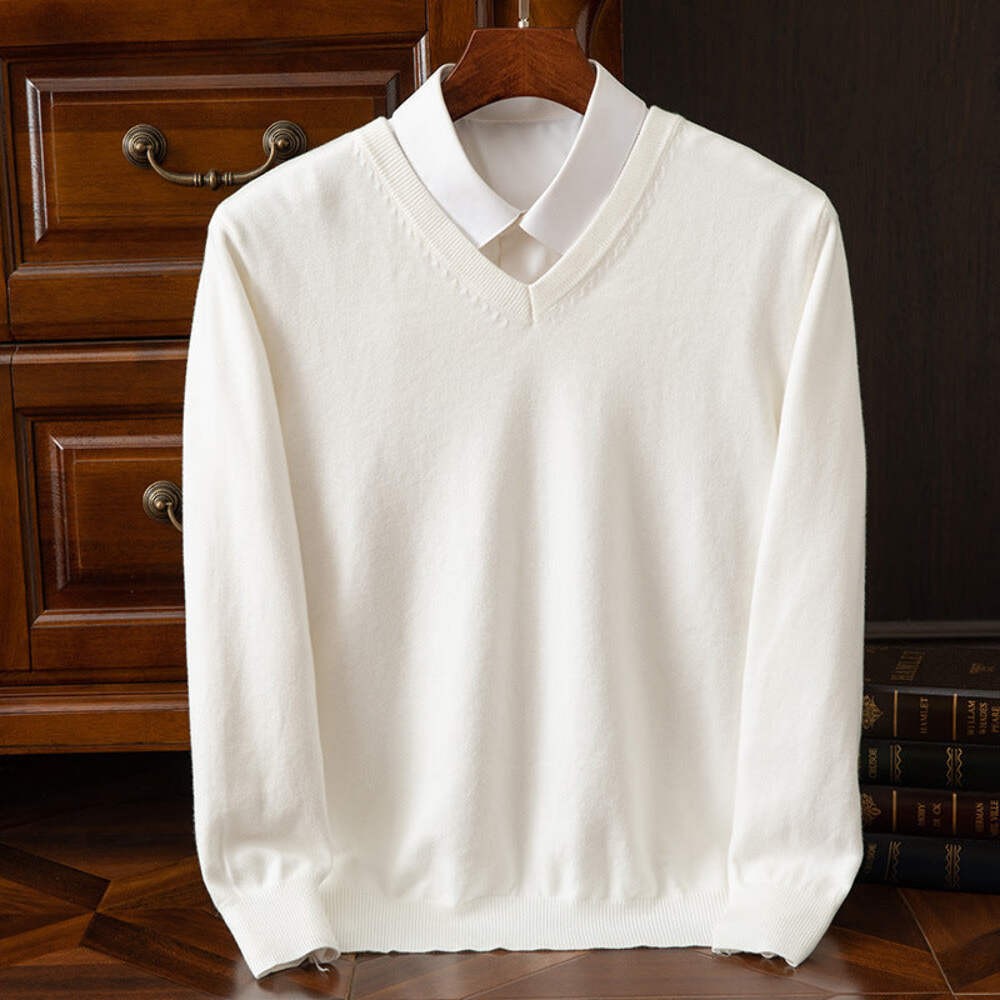 Men's Sweater Autumn/Winter V-Neck Knitted Loose Plus Size Cross-Border Sweater