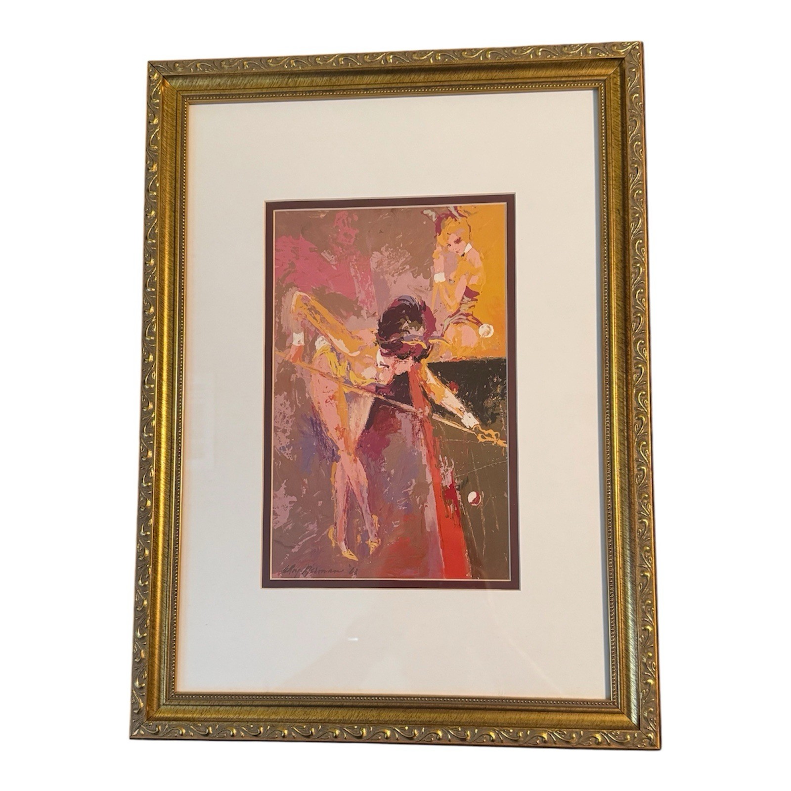 Leroy Neiman Bunny Pool Print FRAMED- Excellent Condition