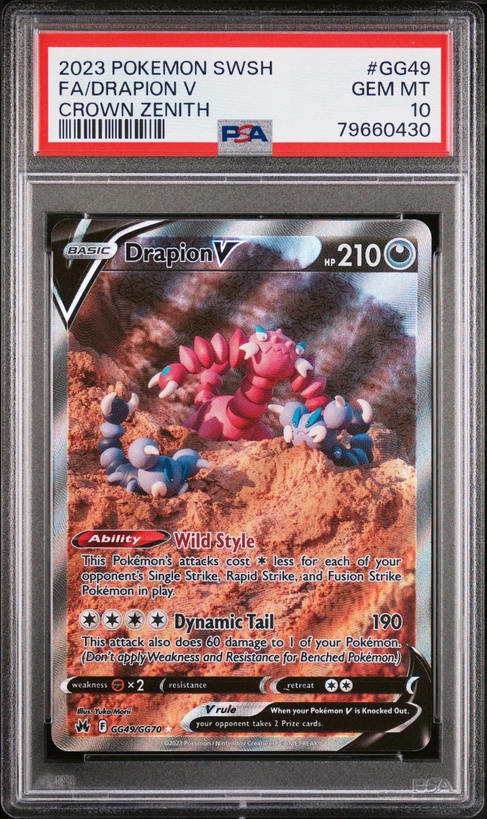 2023 Pokemon Sword And Shield Crown Zenith Drapion V #GG49 PSA 10 2023 Pokemon Sword And Shield Crown Zenith Drapion V #GG49 PSA 10