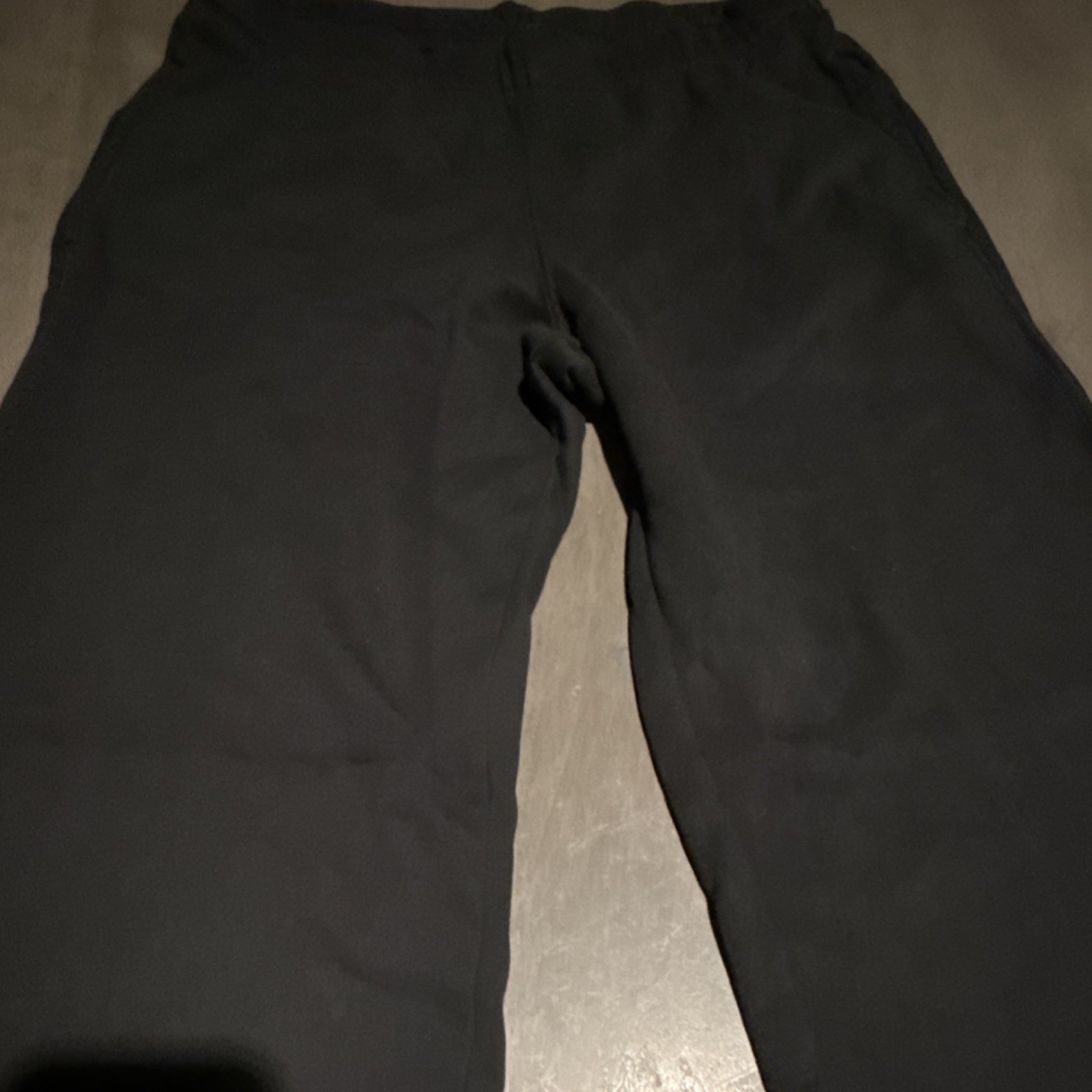Hollister Women\'s Black Fleece Sweatpants Wide Leg Elastic Waist Size S Hollister Women\'s Black Fleece Sweatpants Wide Leg Elastic Waist Size S