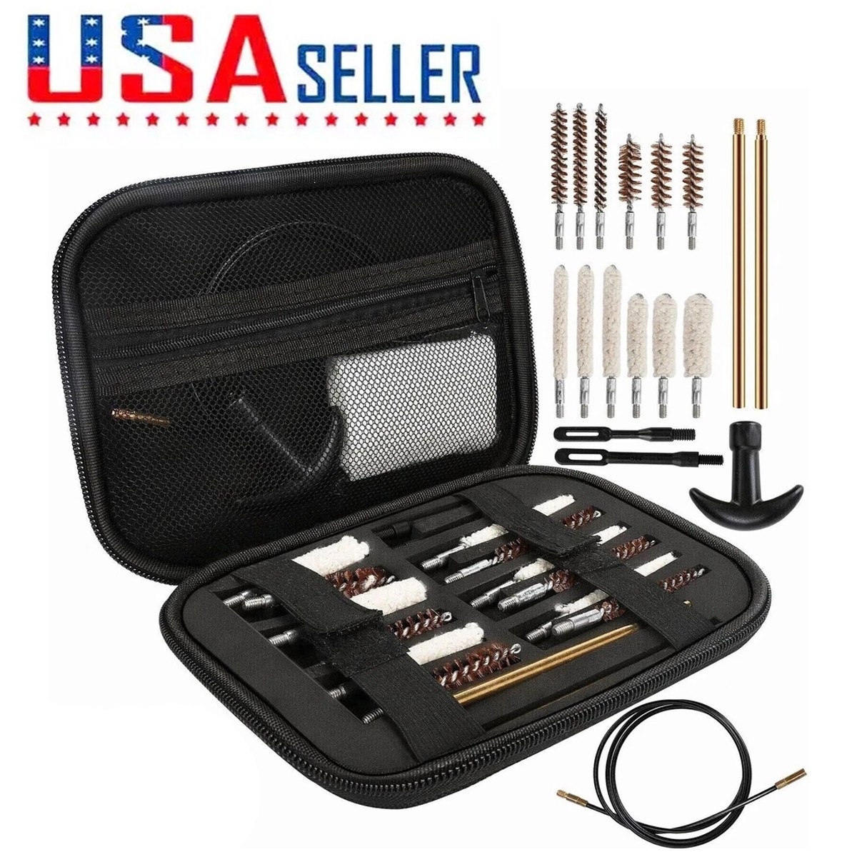 43PCS Universal Gun Cleaner Cleaning Kit Rifle Pistol Handgun Shotgun Firearm US