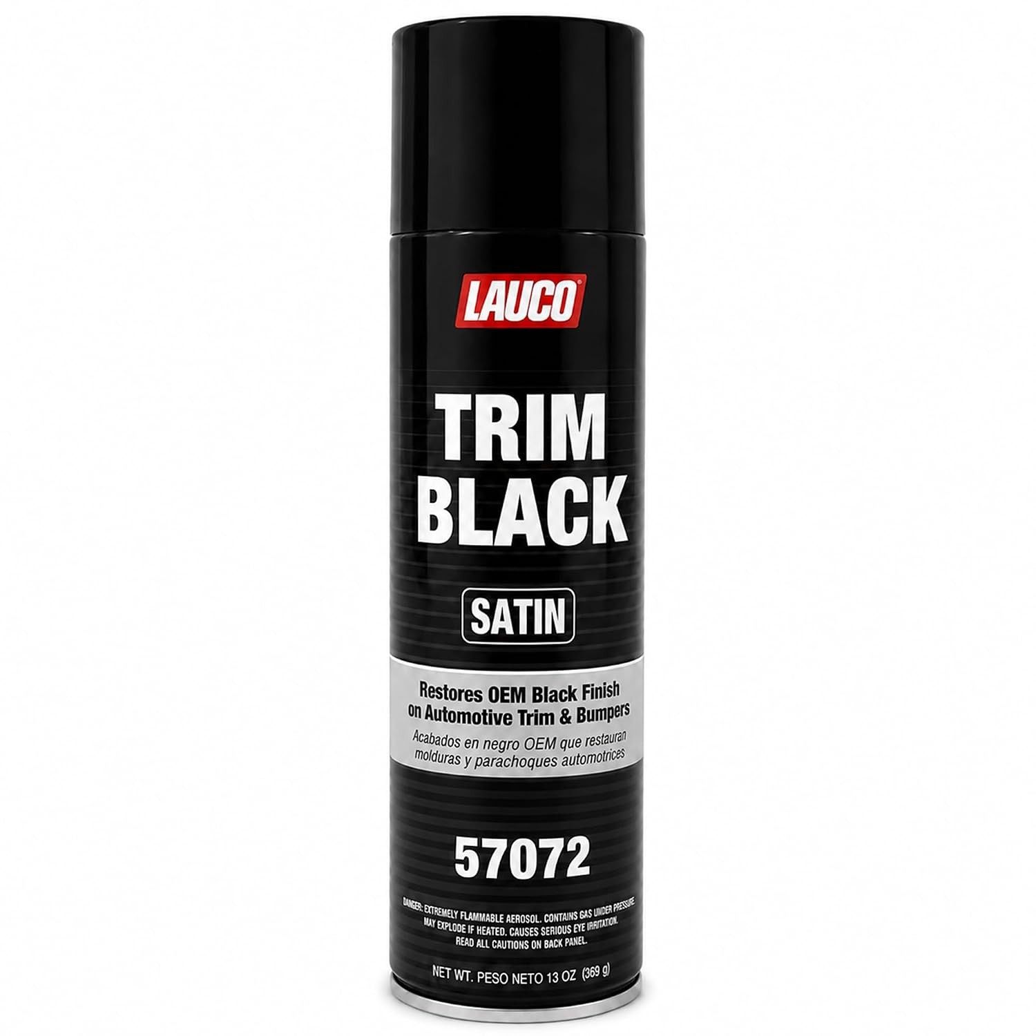 LAUCO Trim Black Satin 13 oz. Automotive Spray Paint Can with Gun Pack of 1,