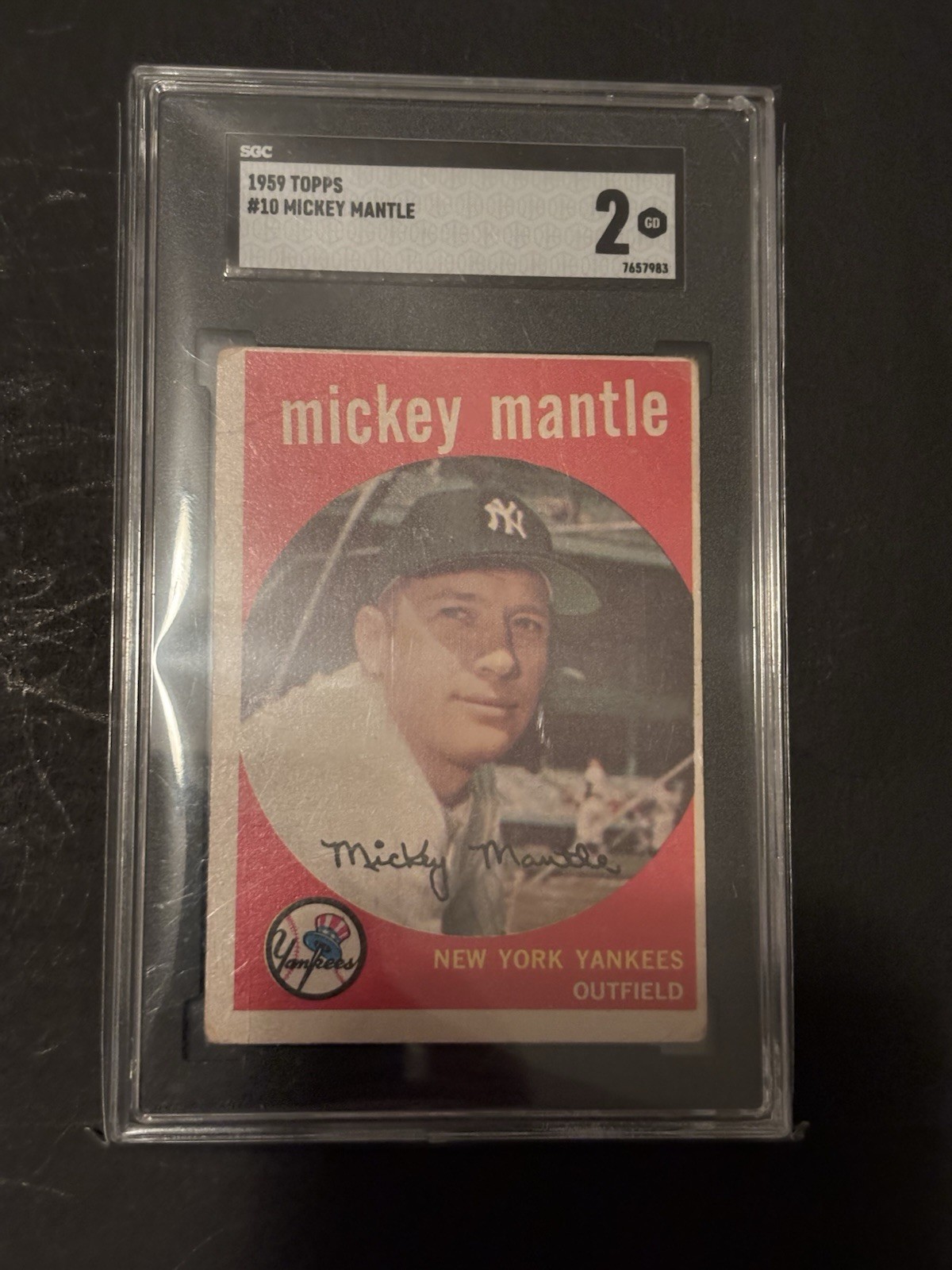 1959 Topps SGC 2- Mickey Mantle #10 HOF Yankees Vintage Baseball