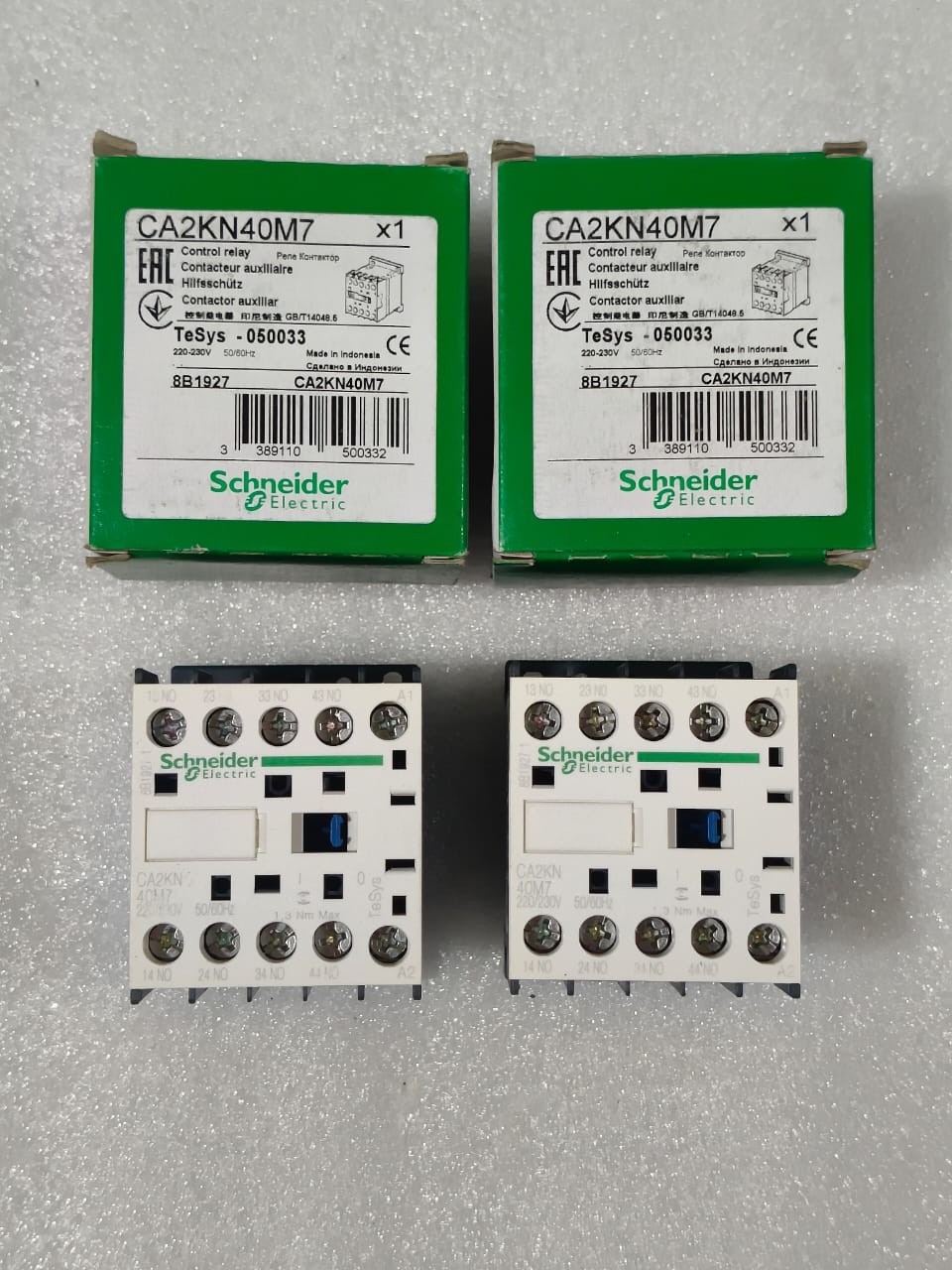 SCHNEIDER ELECTRIC CA2KN40M7 CONTROL RELAY 220-230V AC 50/60HZ PACK OF 2 PCS SCHNEIDER ELECTRIC CA2KN40M7 CONTROL RELAY 220-230V AC 50/60HZ PACK OF 2 PCS