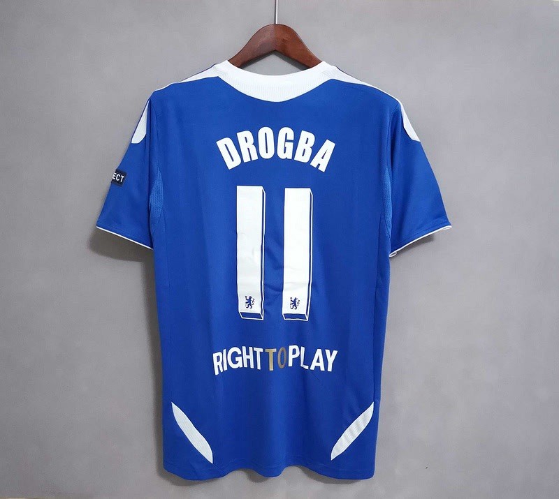 Vintage 2011/12 UCL Final Didier Drogba #11 Blue Chelsea Home Kit | Size L