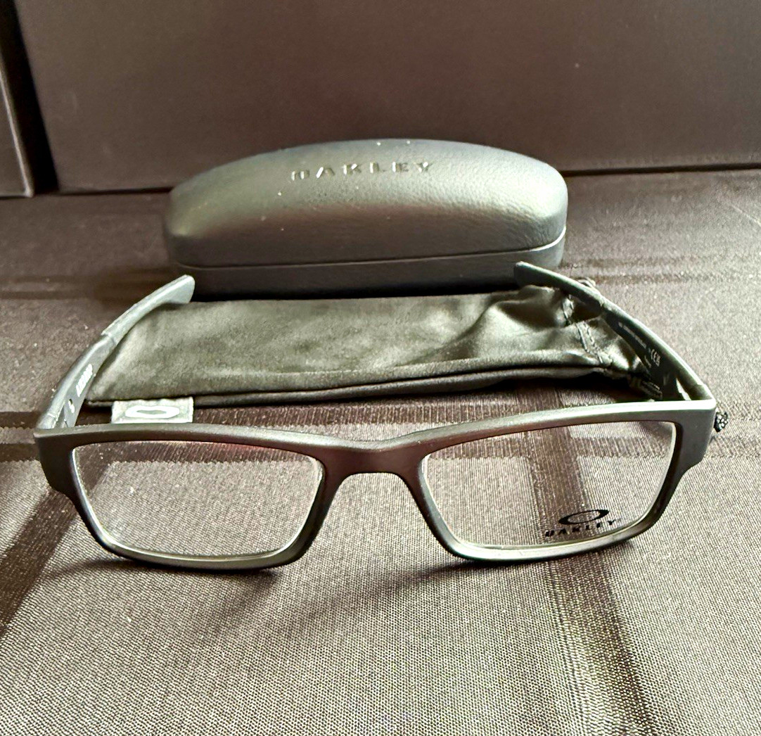 Oakley Airdrop OX8046-0156 Black Rectangular Full Rim Plastic Frames 55-18-143 Oakley Airdrop OX8046-0156 Black Rectangular Full Rim Plastic Frames 55-18-143