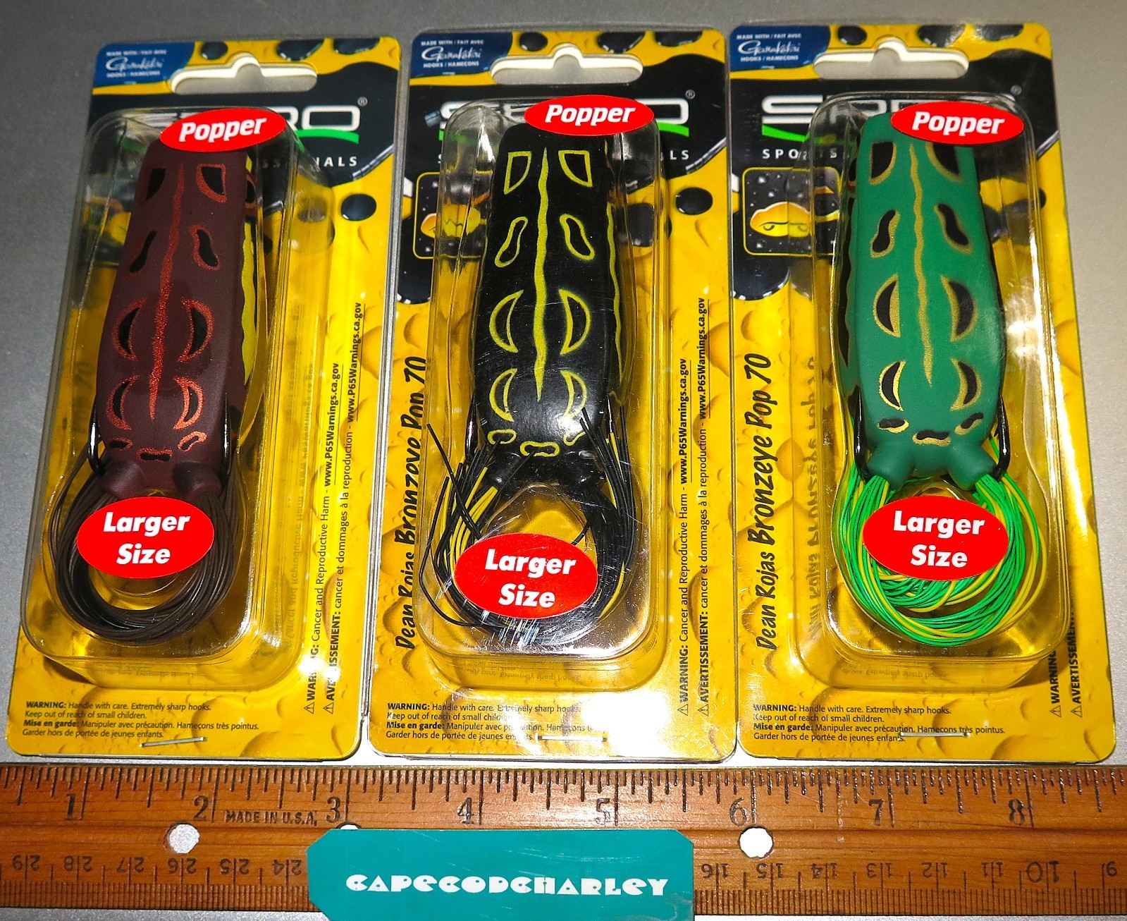 Lot of (3) Three Different Color SPRO Dean Rojas 70  3/4 oz 3 in. POP FROGS NEW