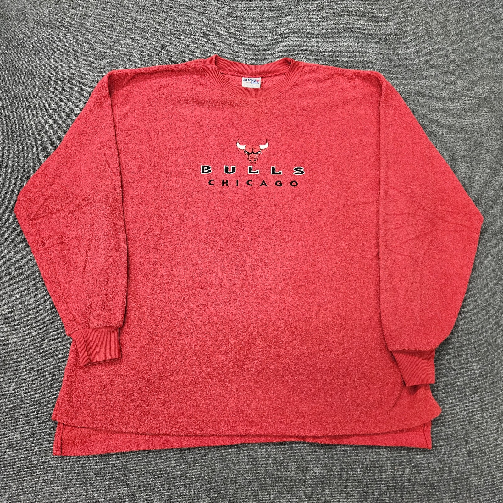 Vintage Chicago Bulls Sweatshirt Mens XL Red NBA Basketball Chalk Line 90s