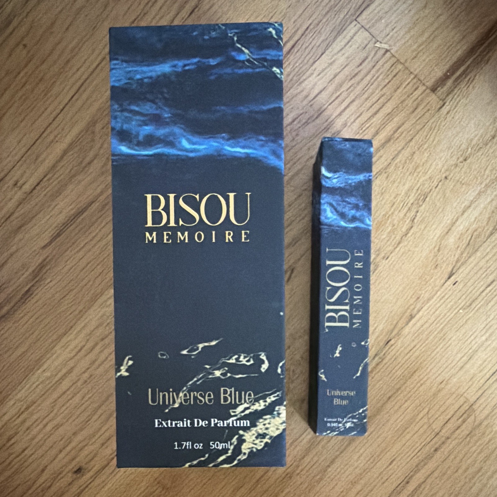 Bisou Memoire’s Universe Blue Extrait De Parfum in 1.7 fl oz & 0.34 fl oz