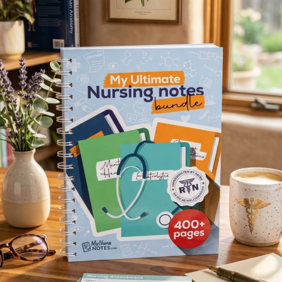 Ultimate Nursing School Notes Bundle 400+ Pages NCLEX Study Guide Spiral Book