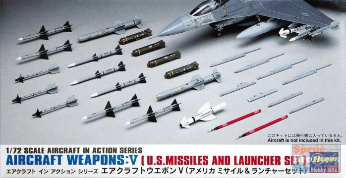 HAS35009 1:72 Hasegawa Weapons Set V - US Missiles and Launchers HAS35009 1:72 Hasegawa Weapons Set V - US Missiles and Launchers