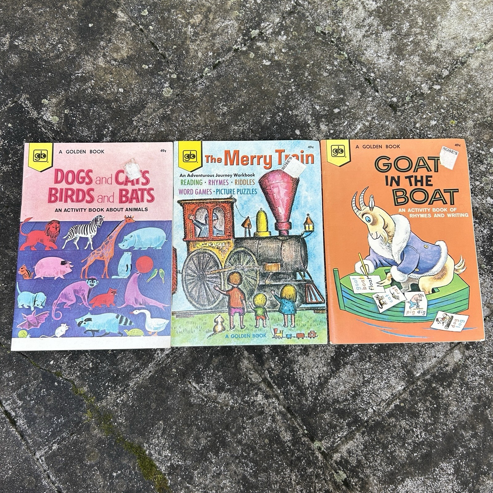 Vintage Golden Books Softcover Activity Workbook Lot Clean Unused 1970s