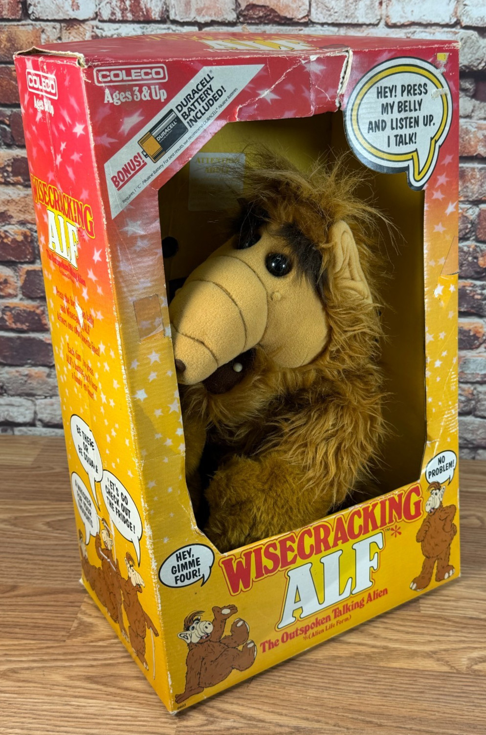 Coleco 1987 Vintage Wisecracking Alf Talking Doll Plush with Box - Working