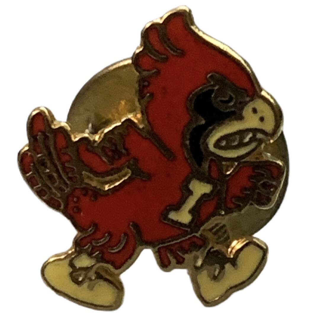 Vintage ISU Iowa State University Cyclones Cy the Cardinal Mascot Souvenir Pin