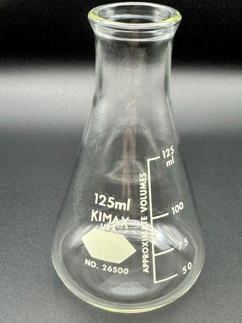 1960s-1970s KIMAX 125mL Erlenmeyer Flasks - Rare Original 9-Pk Shelf Box Lot 9