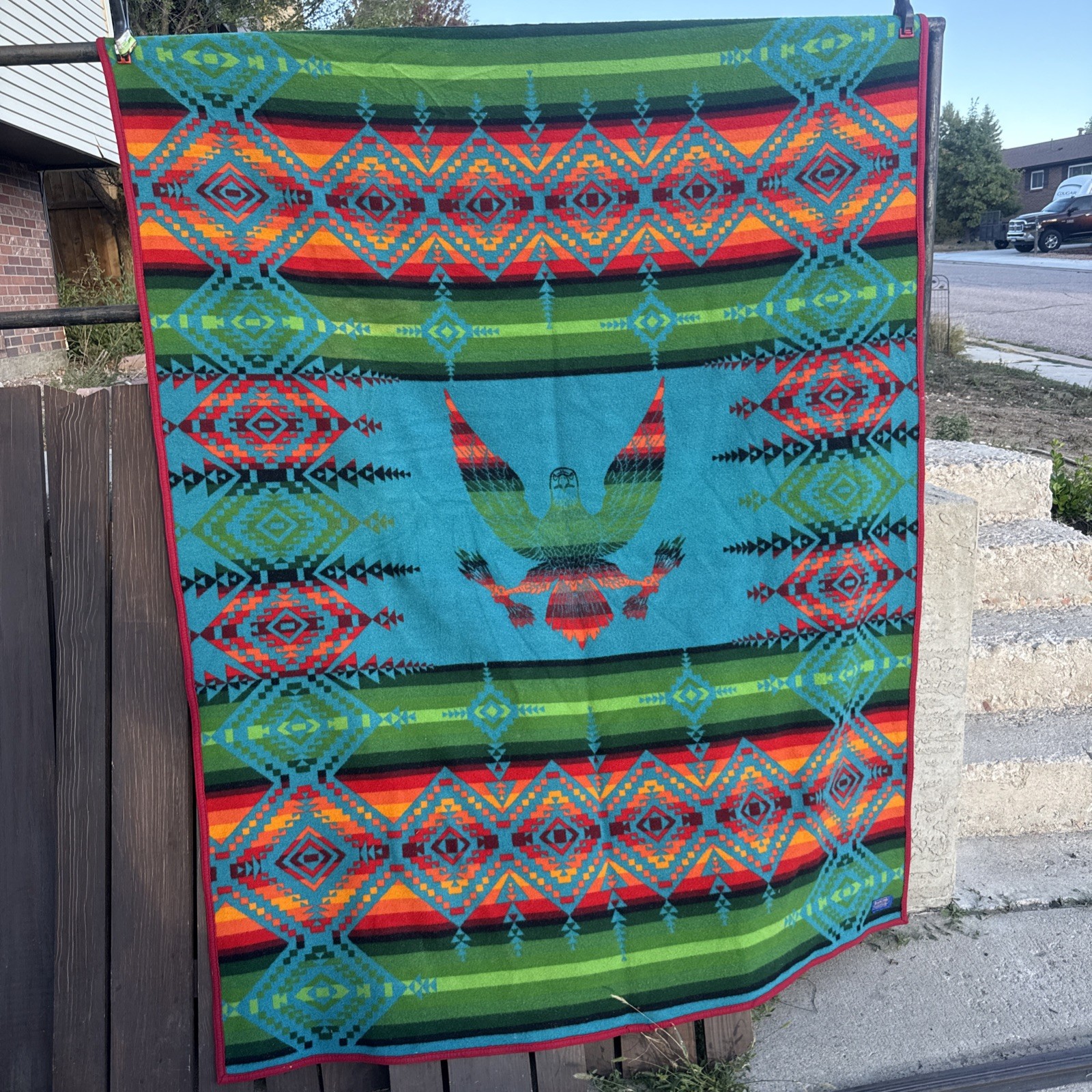 Vintage Pendleton Wool Blanket Eagle 76