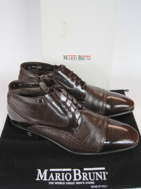 Mario Bruni in 41 / UK 7.5 / Lined / BNIB / Brown / High NP Mario Bruni in 41 / UK 7.5 / Lined / BNIB / Brown / High NP