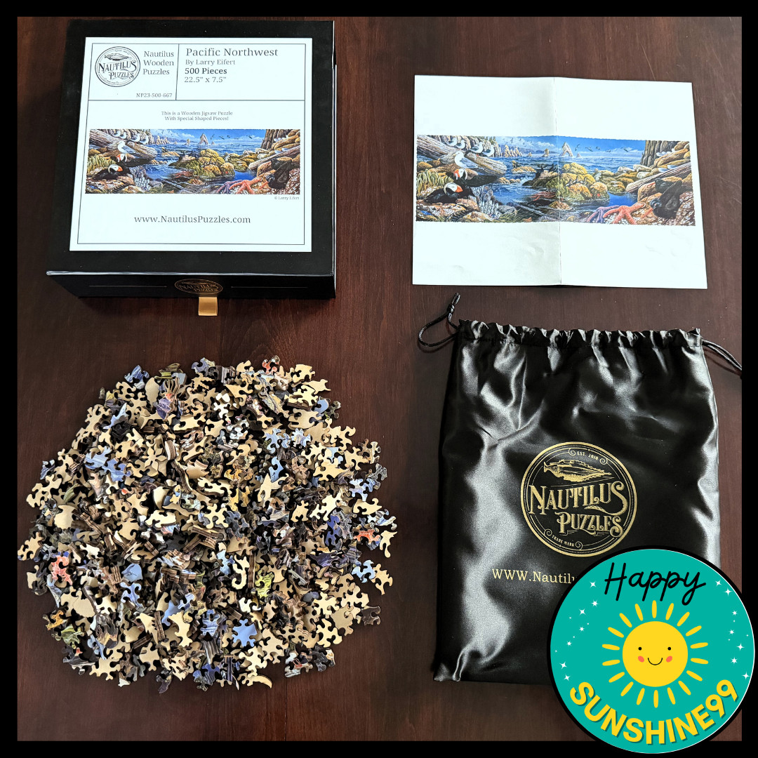 NAUTILUS WOODEN JIGSAW PUZZLE Pacific Northwest Ocean Coast Tide NP23-500-667