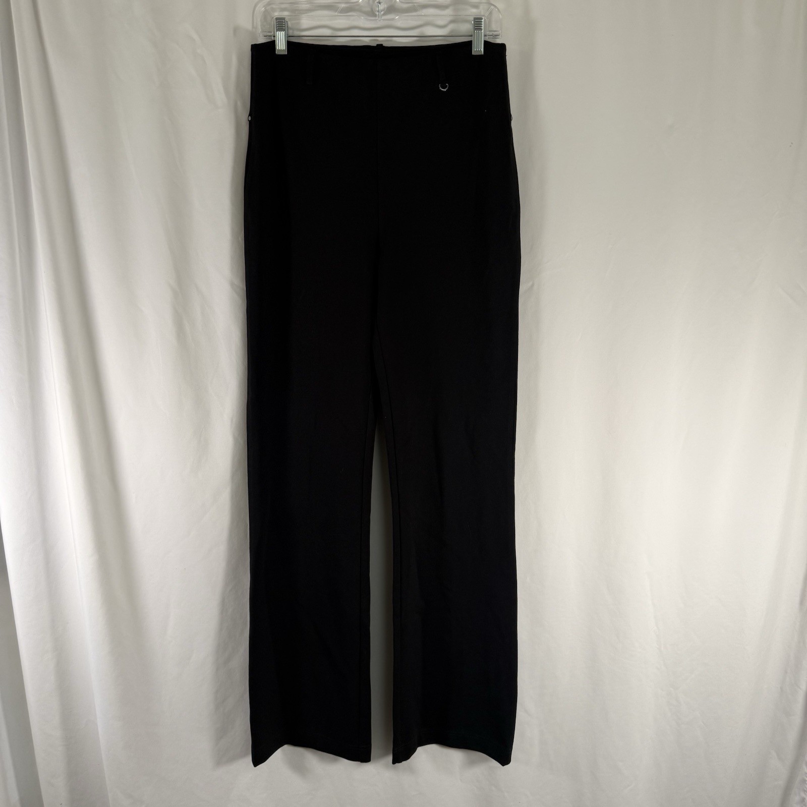 Lysse Dress Pants Women\'s Large Black Pull On Stretch Bootcut Flat Front
