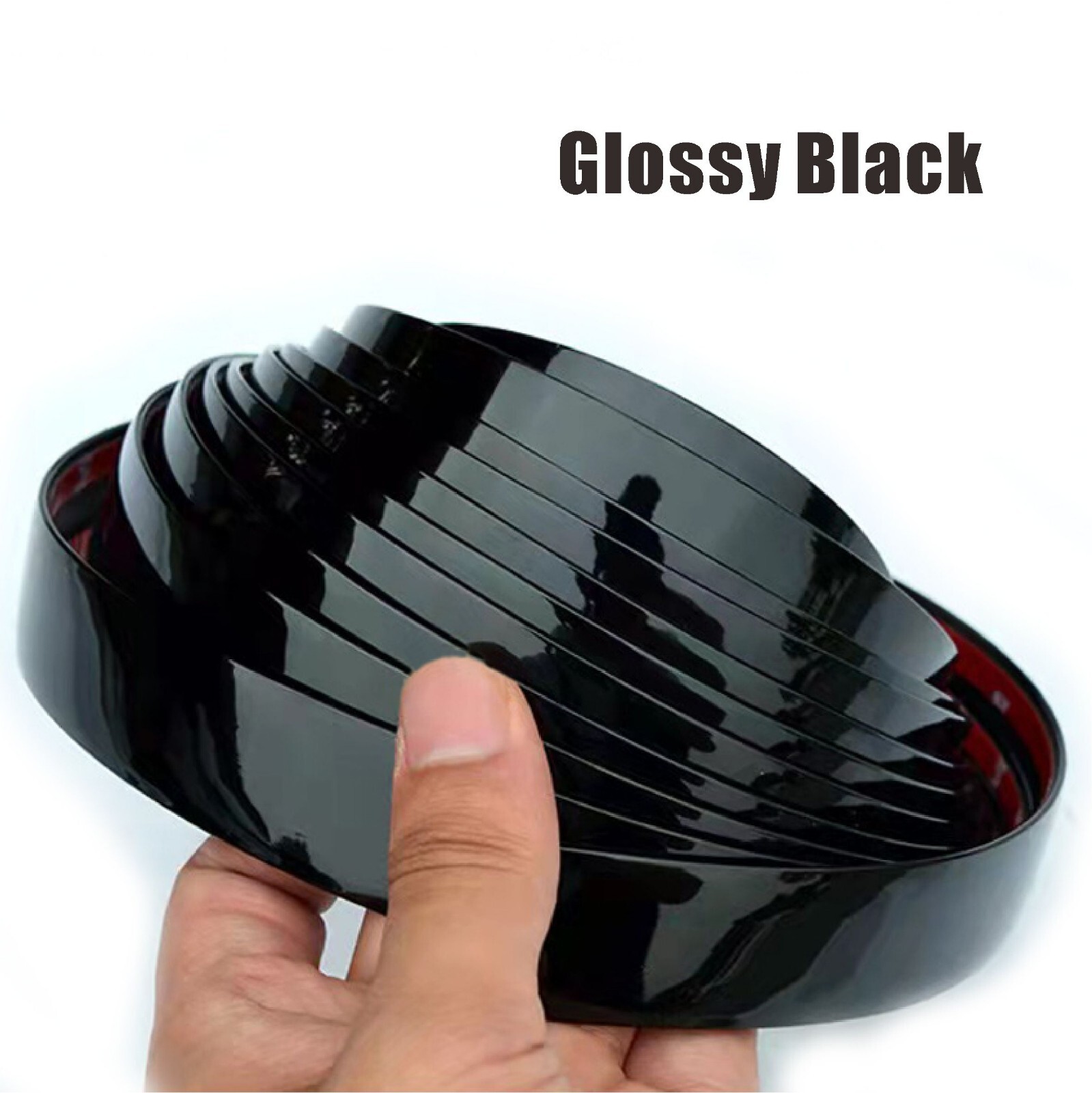 6mm-70mm Glossy Black Car Door Body Bumper Strip Exterior Molding Trim 5-50FT
