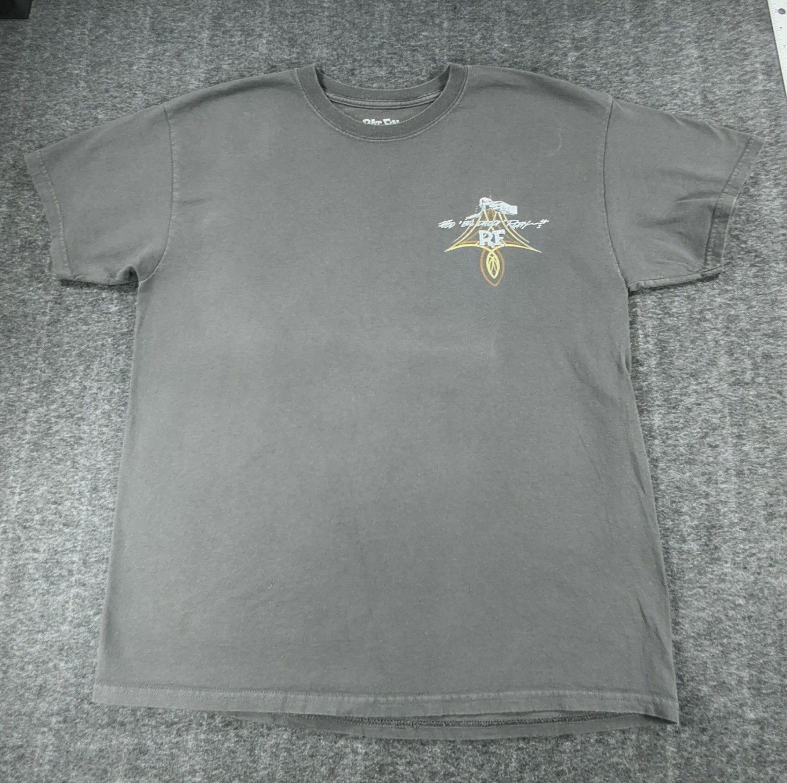 Rat Fink Grey Graphic T-Shirt Large Front & Back Print