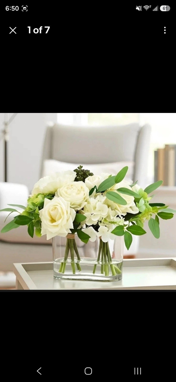 Nearly Natural Faux 10” ydrangea Arrangement,Artificial Flowers