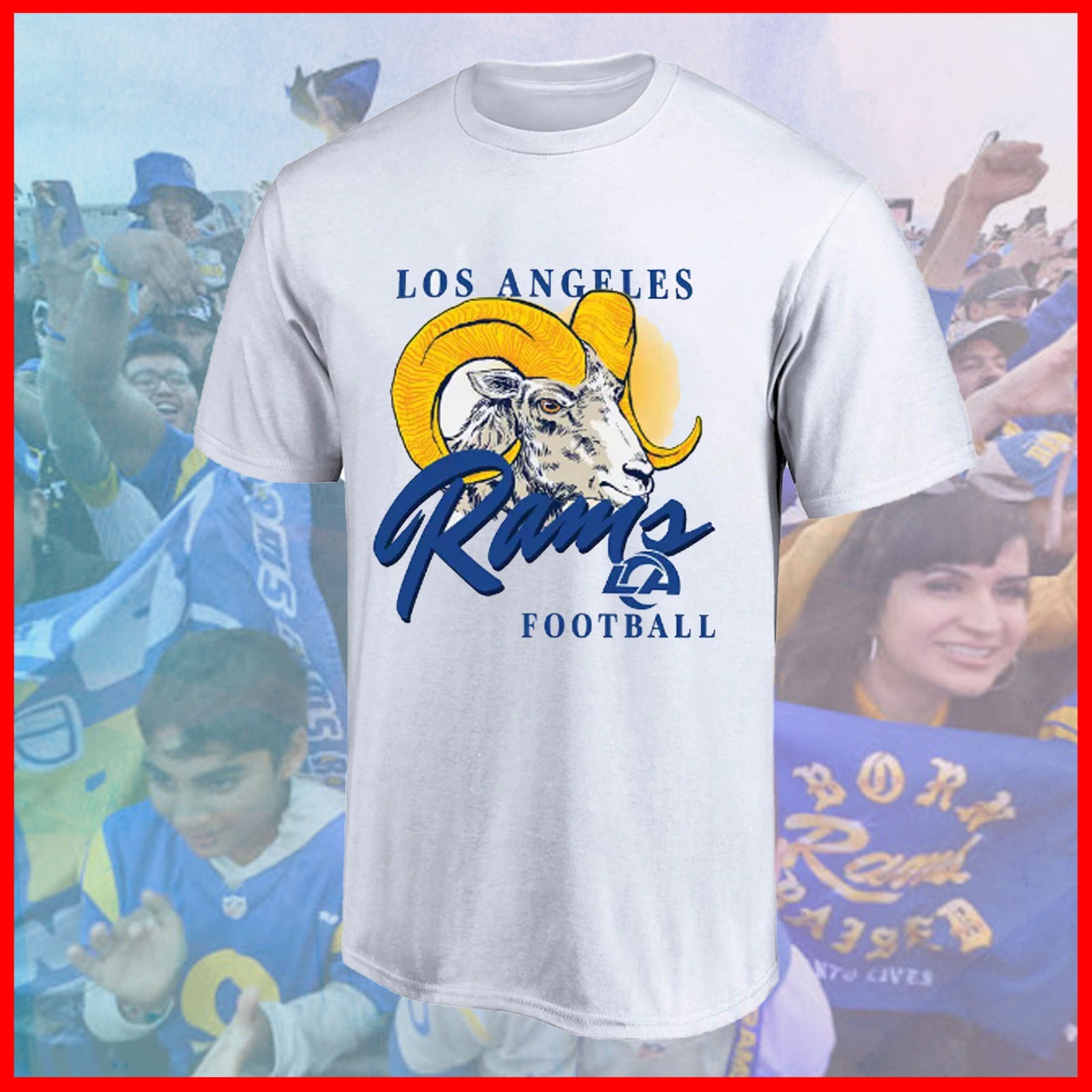 💥SALE Men's Los Angeles Football shirt, Rams fan tee All Size Fast Shipping