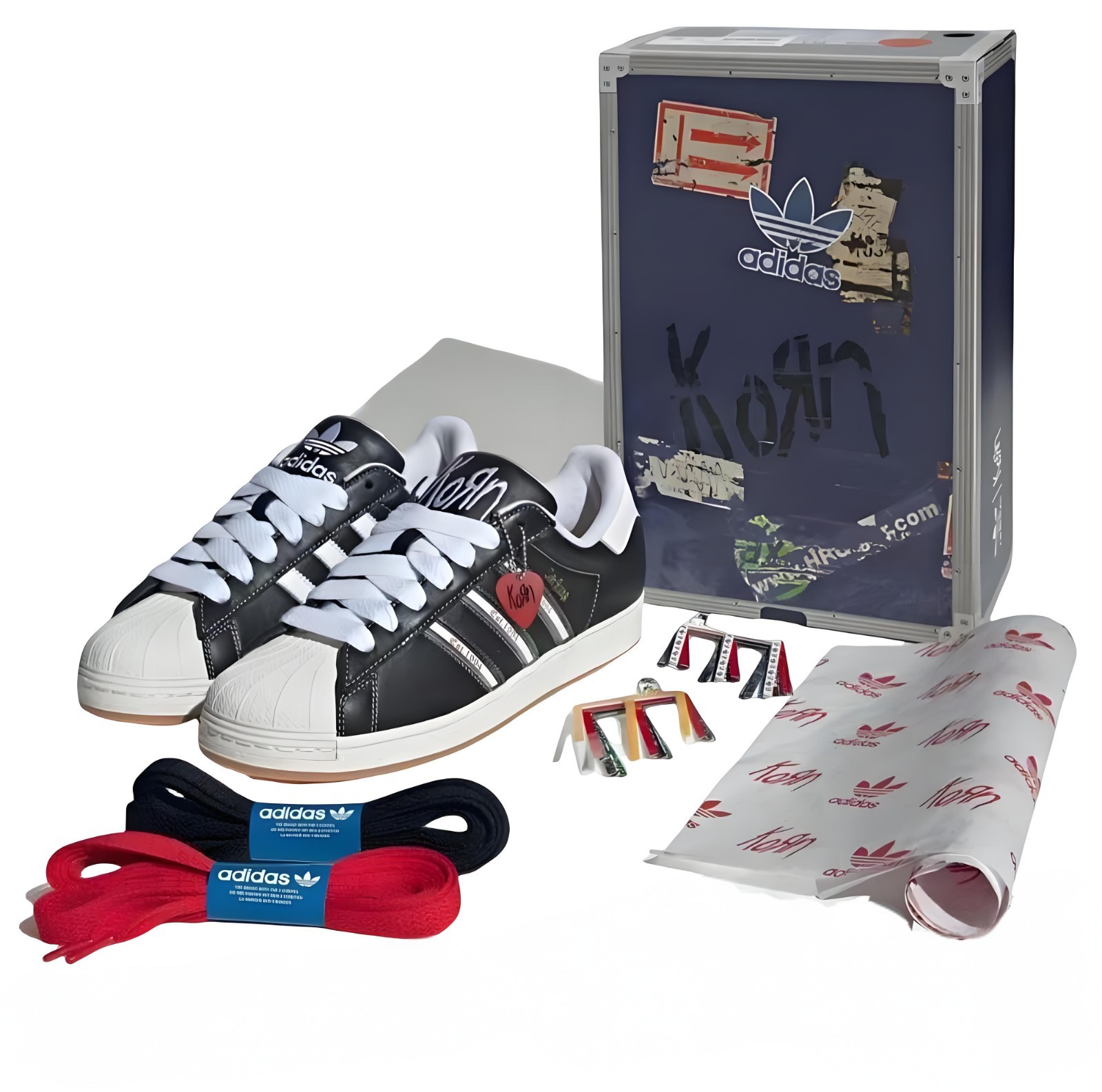 IH1313 Korn adidas Originals Superstar Core Black White Better Scarlet