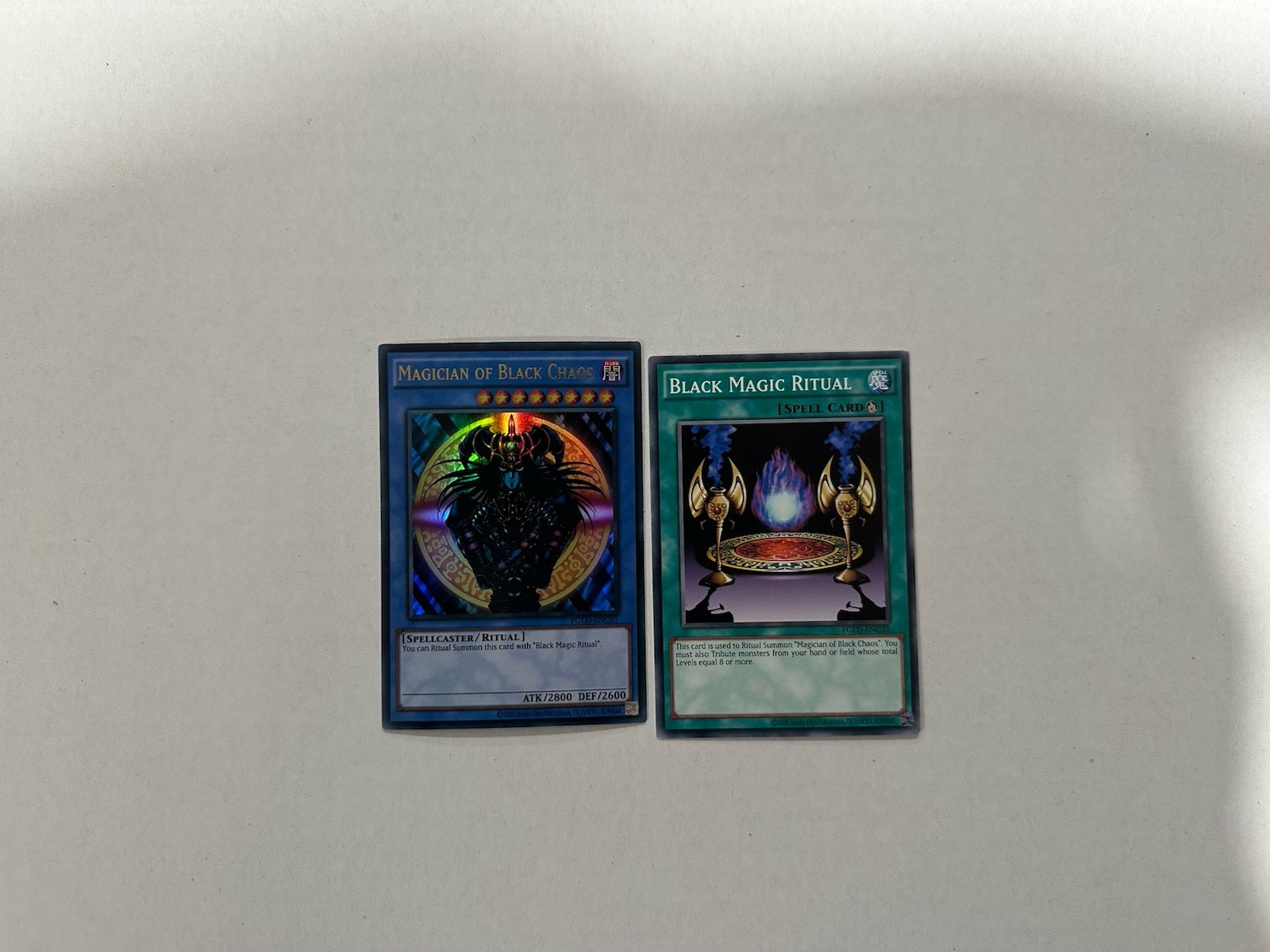 Yu-Gi-Oh Black Magic Ritual Spell & Magician of Black Chaos x2 Cards YGLD