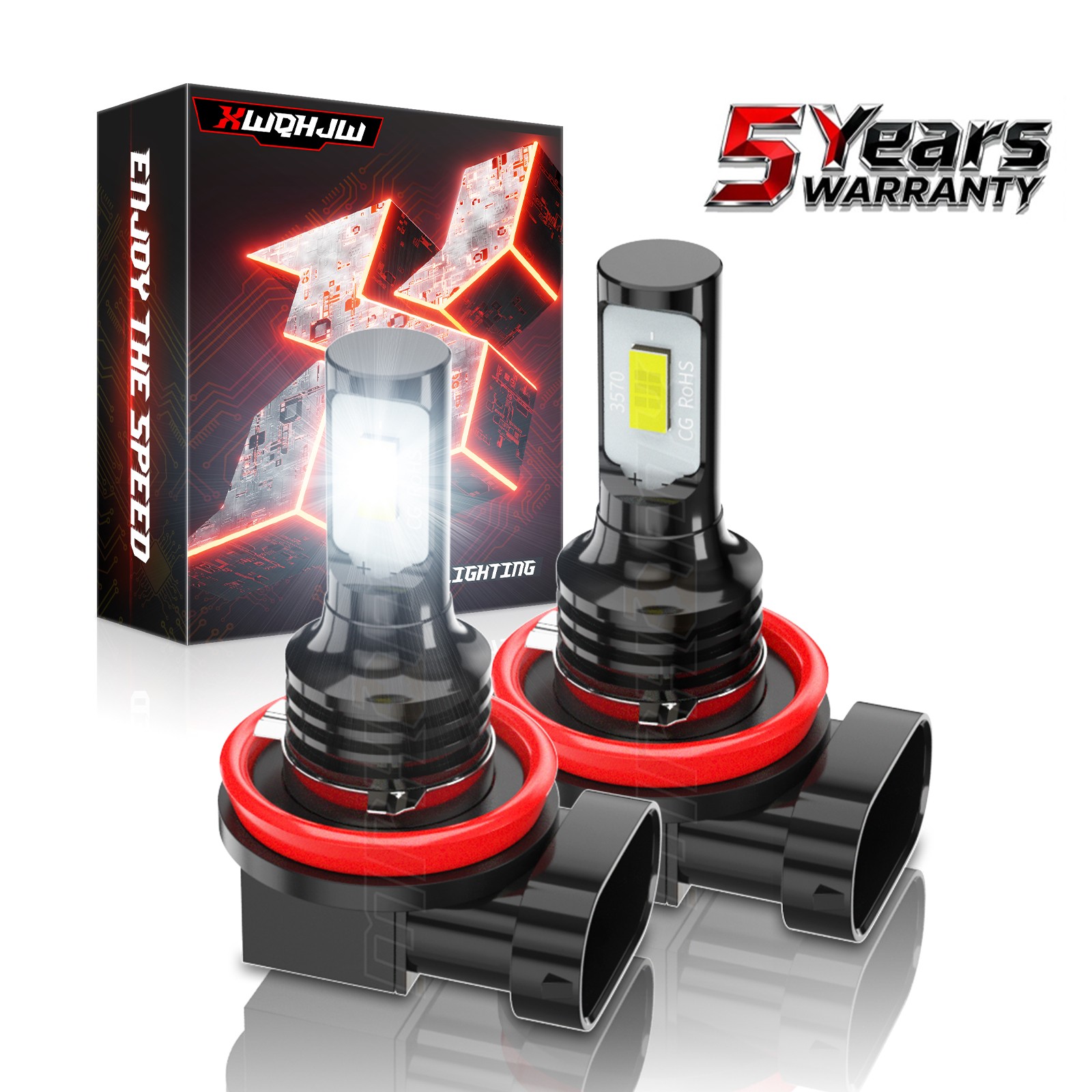 H11 LED Headlight Super Bright Bulbs Kit 6000K White 10000LM High/Low Beam 2pcs