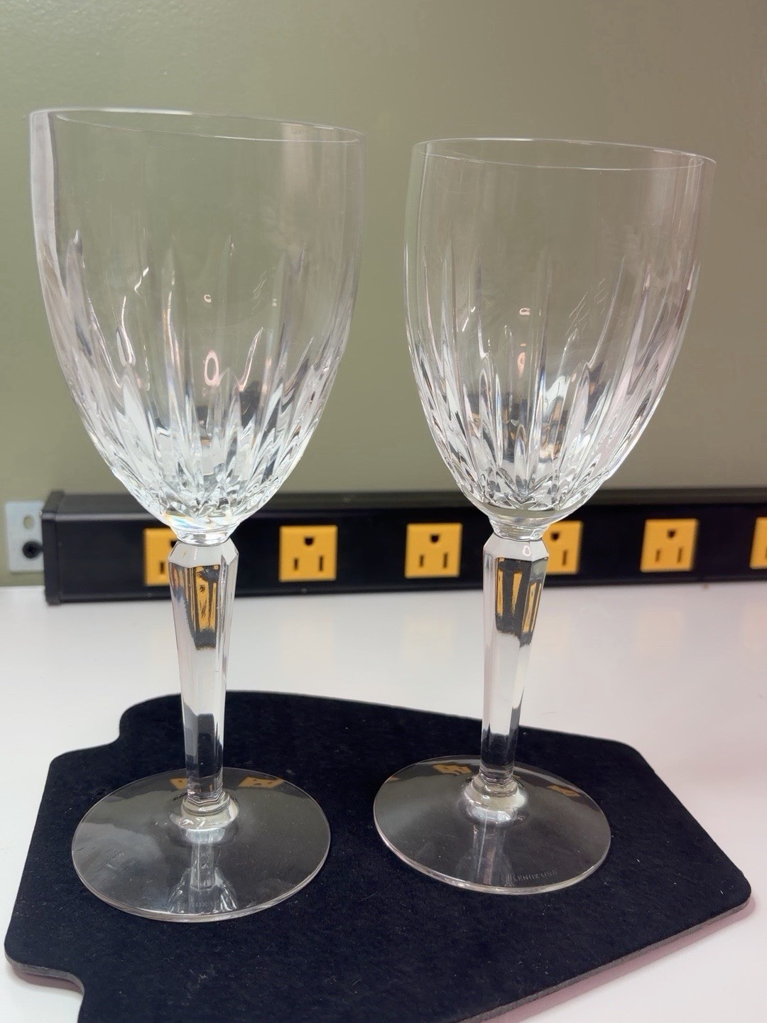 Lenox Clarity Crystal Water Goblets 7 3/4” Set of 2 Cut Crystal USA