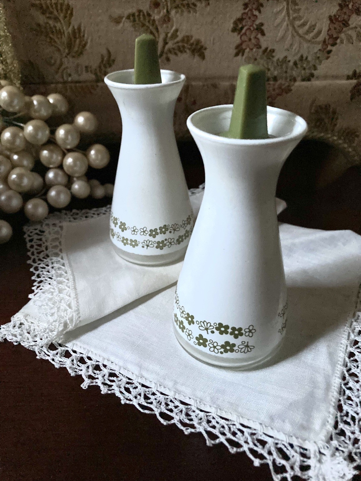 Vintage PYREX Crazy Daisy Spring Blossom Salt and Pepper Shakers MCM
