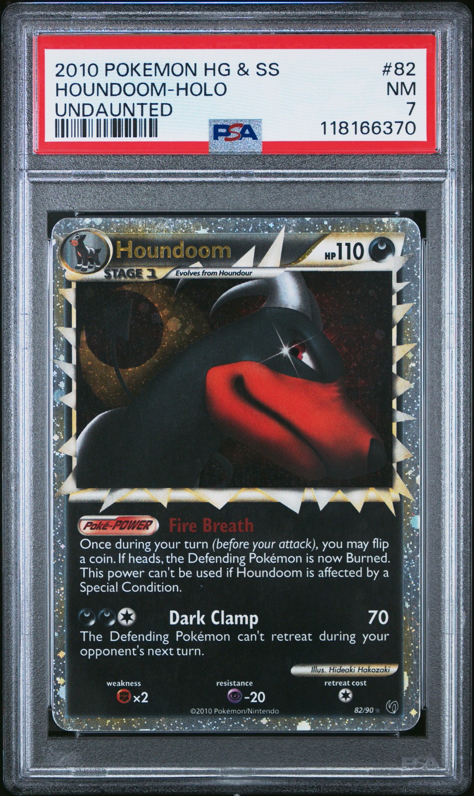 Houndoom Prime 82/90 - PSA 7 Undaunted Cosmos Holo 2010 Pokemon HG & SS