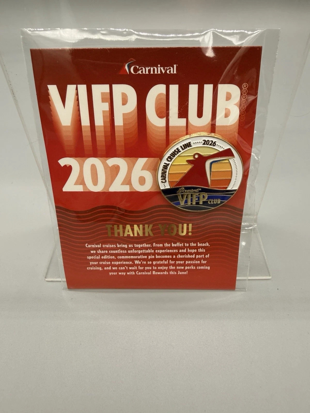 New 2026 Carnival Cruise Lines Ship Pin VIFP Club Special Edition Commemorative New 2026 Carnival Cruise Lines Ship Pin VIFP Club Special Edition Commemorative