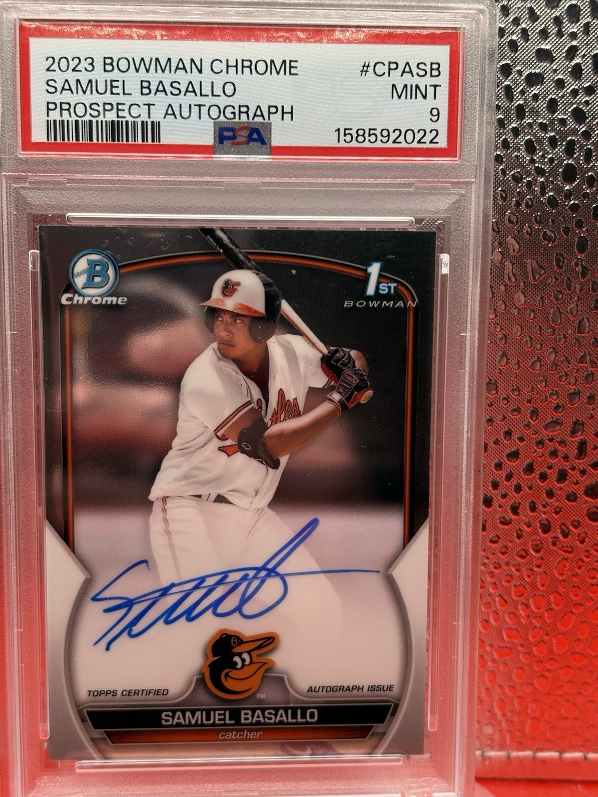 Topps 2023 Bowman Chrome Prospect Autos Samuel Basallo Orioles #CPA-SB PSA 9 Topps 2023 Bowman Chrome Prospect Autos Samuel Basallo Orioles #CPA-SB PSA 9