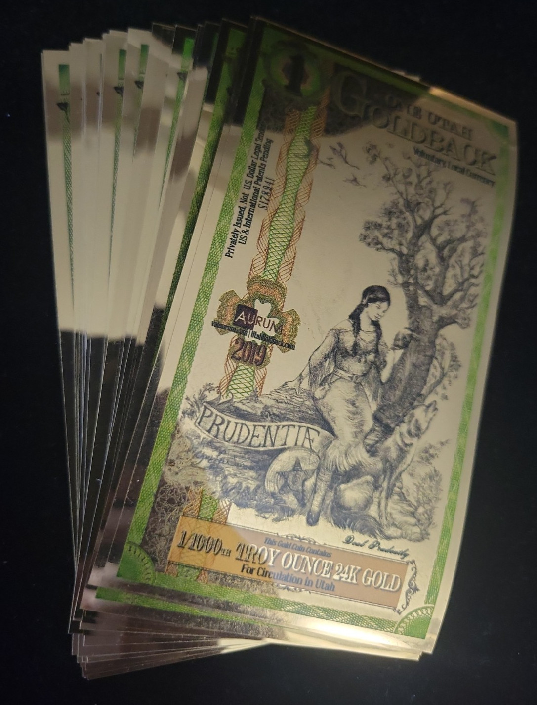 (25) 2019-2024 Utah Goldbacks Lot | Polymer Notes 1/1000 24K (25) 2019-2024 Utah Goldbacks Lot | Polymer Notes 1/1000 24K